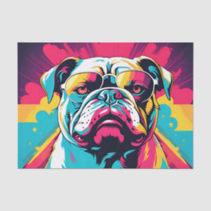 Papel De Seda Bulldog Pop Art Con Gafas De Sol