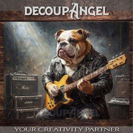 Papel De Seda Bulldog Rockstar - Hor. - Decoupage -