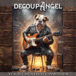 Papel De Seda Bulldog Rockstar - Vert. - Decoupage -