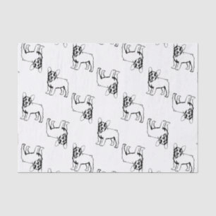 Papel De Seda Bulldogs franceses blancos y negros