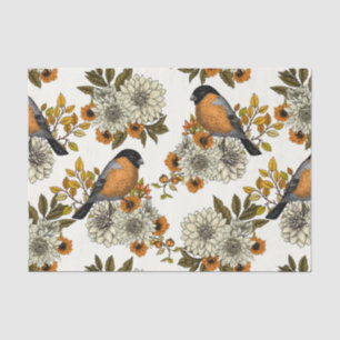 Papel De Seda Bullfinch en florales otoñales 2