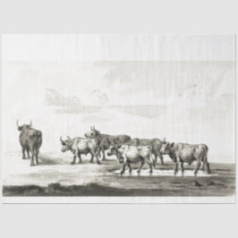 Papel De Seda Bulls Ephemera Decoupage Vintage Farm Cow