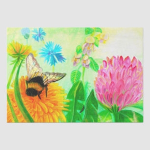 Papel De Seda Bumblebee en dandelion