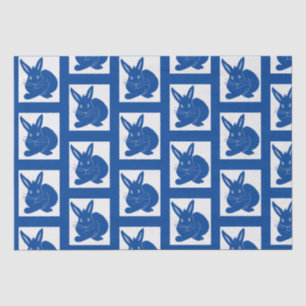 Papel De Seda Bunnies azules de la marina
