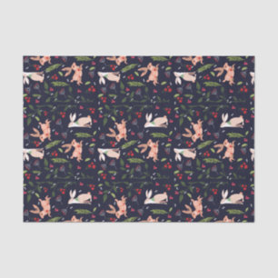 Papel De Seda Bunnies de arte folclórico escandinavo
