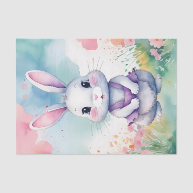 Papel De Seda Bunny bebé en primavera (Anverso)