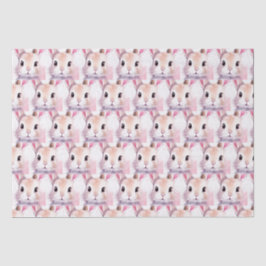 Papel De Seda Bunny Cute Watercolor Ducha bebé rosa