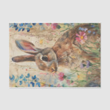 BUNNY IN MEADOW DECOUPAGE