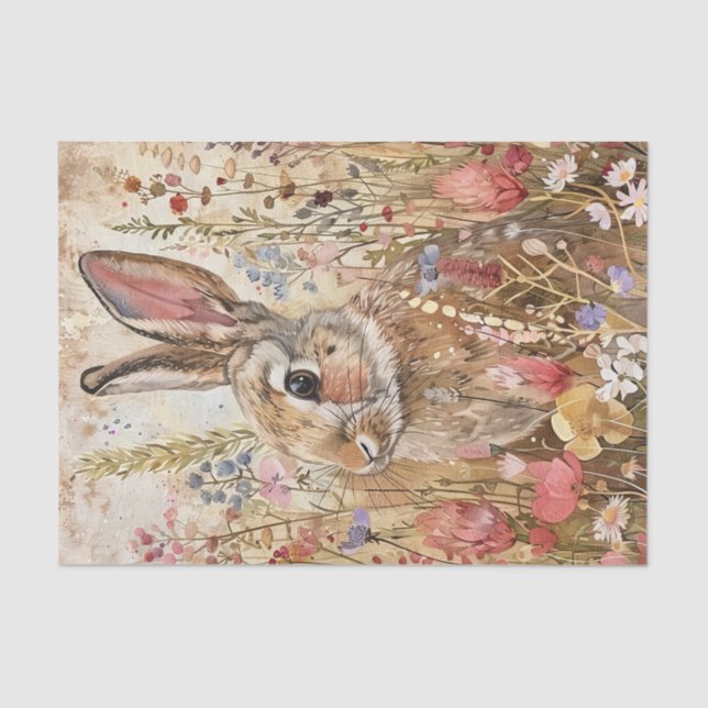 PAPEL DE SEDA BUNNY IN MEADOW DECOUPAGE (Anverso)