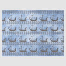 Papel De Seda Buques griegos de vela y desplácese en azul