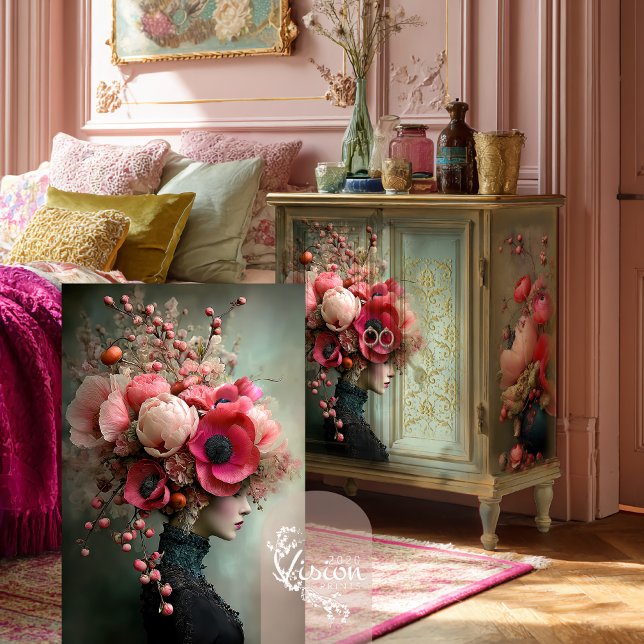 Papel De Seda Buquet Couture Whimsical Portrait & Floral (Subido por el creador)