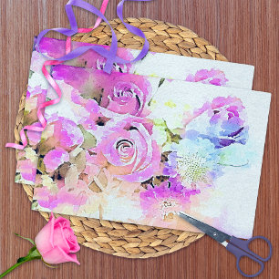 Papel De Seda Buquete de primavera floral artesanal de color pas