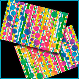 Papel De Seda [Burbujas Beatnik] Punto de polka retro arcoiris t