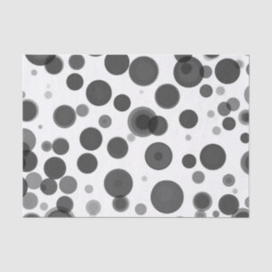 Papel De Seda Burbujas de lunares modernos negros grises blancos