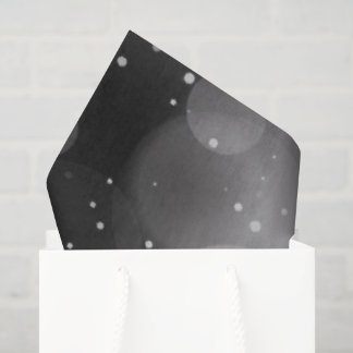 Papel De Seda Burbujas Grandes Bokeh Negro