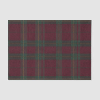 Papel De Seda Burgundy and Green Plaid Tartan Tissue Paper