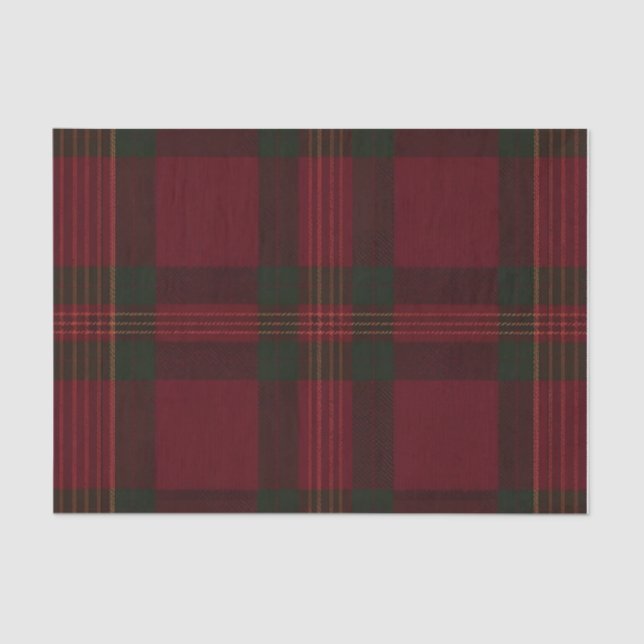 Papel De Seda Burgundy and Green Plaid Tissue Paper (Anverso)