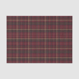Papel De Seda Burgundy and Tan Plaid Tartan Tissue Paper