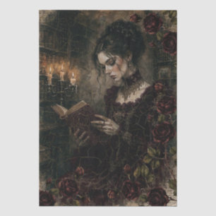 Papel De Seda Burgundy Antiguo Victoriano Fantasía Chica Decoupa