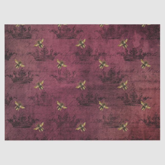 Papel De Seda Burgundy Bee Series Design Four (Anverso)
