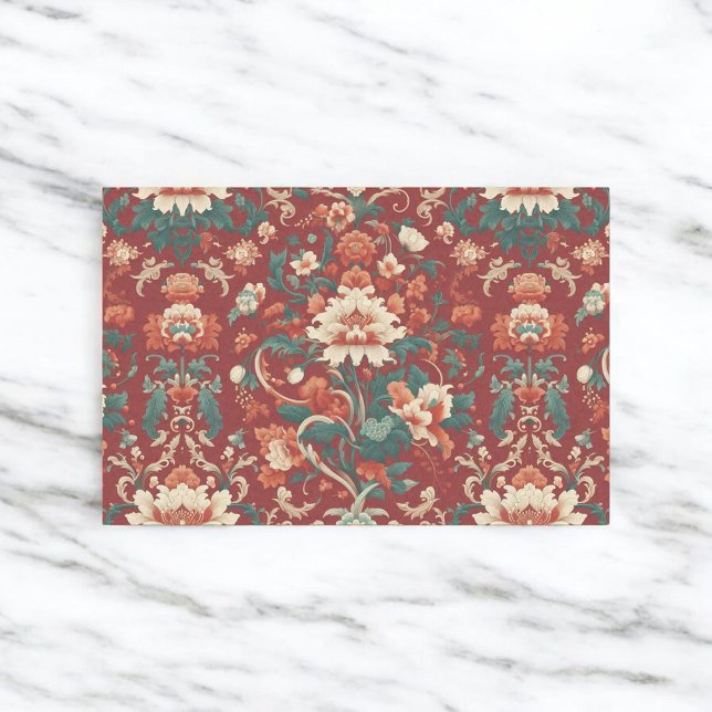 Papel De Seda Burgundy Chinoiserie Grandmillenienne Toile Floral (Subido por el creador)