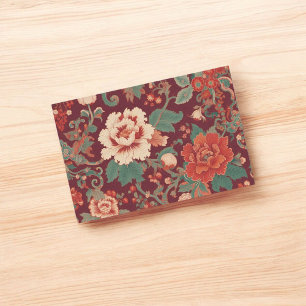 Papel De Seda Burgundy Chinoiserie Grandmillenienne Toile Floral