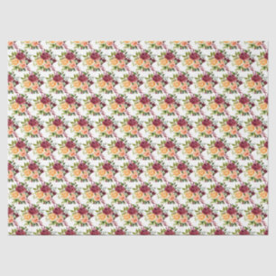 Papel De Seda Burgundy de Otoño y Floral Naranja