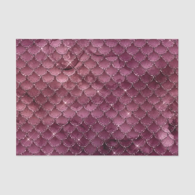 Papel De Seda Burgundy Glam Relieve metalizado Purpurina Mermaid (Anverso)