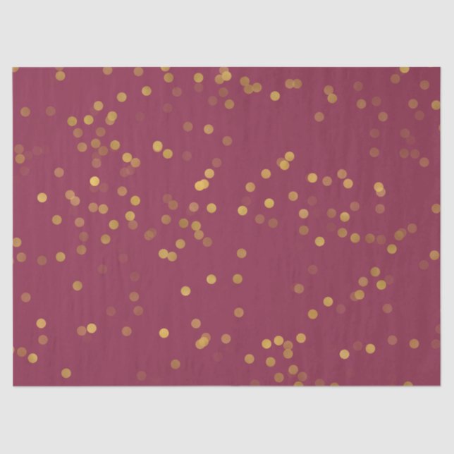 Papel De Seda Burgundy Gold Glam Confetti (Anverso)