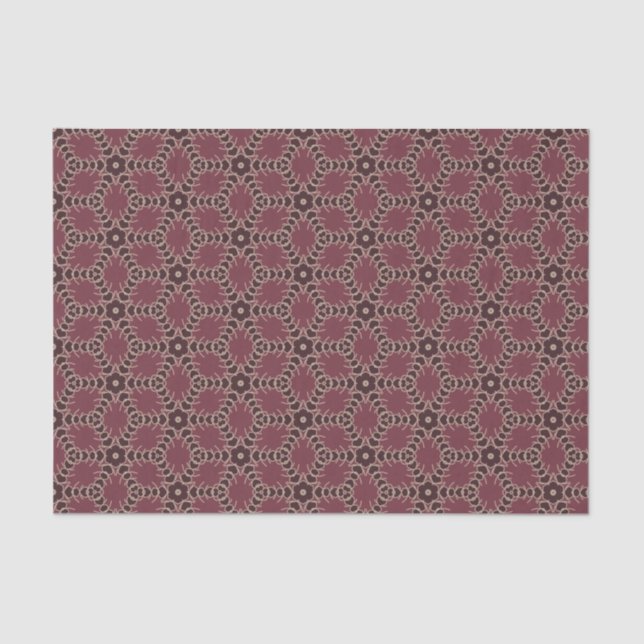Papel De Seda Burgundy Lace Prairie Bloom Decepción Folclórica (Anverso)