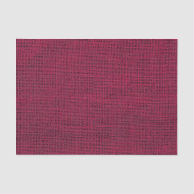 Papel De Seda Burgundy Magenta Rústico Sencillo Burlap Realista (Anverso)