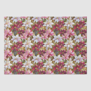 Papel De Seda Burgundy Oro Bronce Rosa Rojo Blanca Flor de Pascu