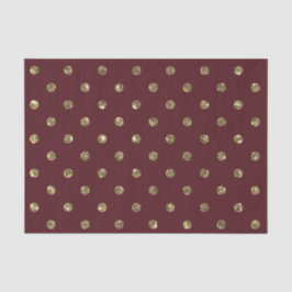 PAPEL DE SEDA BURGUNDY RED WITH GOLD GLITTER LOOK DOTS
