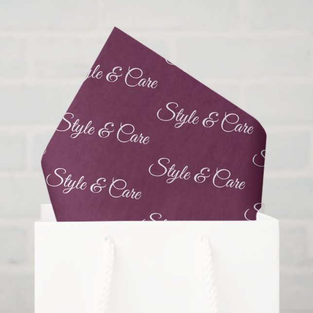 Papel De Seda Burgundy Tissue Paper with Name Pattern Print (Bolsa de regalo)