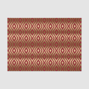 Papel De Seda Burgundy y Faux Gold Quatrefoil Patrón Geométrico