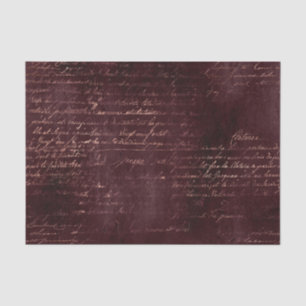 Papel De Seda Burgundy y oro rosa Caligrafía vintage