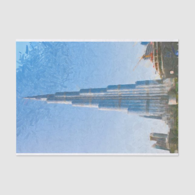 Papel De Seda Burj Khalifa, pintura de Dubai (Anverso)