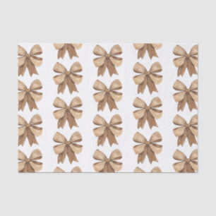 Papel De Seda Burlap Bow Natural de acuarela