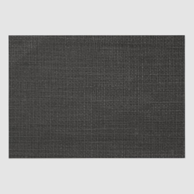 Papel De Seda Burlap Rústico Rústico Sencillo Carbón Gris Gris (Anverso)