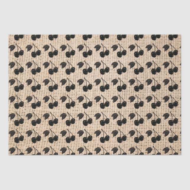 Papel De Seda Burlap y Cherries (Anverso)