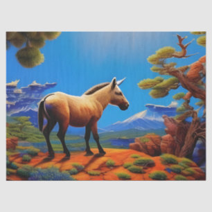 Papel De Seda Burro salvaje con vistas a un valle de montaña