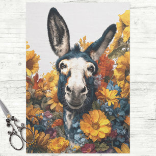 Papel De Seda Burro sonriente en desmoronamiento del Jardín de l