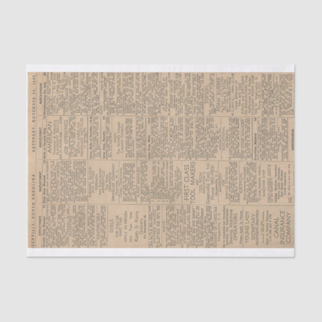 Papel De Seda ¿Buscando trabajo? ¿Acabo de conseguir un trabajo? (Anverso)