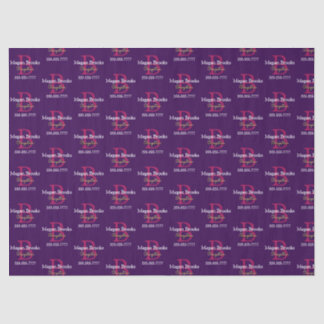 Papel De Seda Business Promo, Name, Monogram & Title on Purple