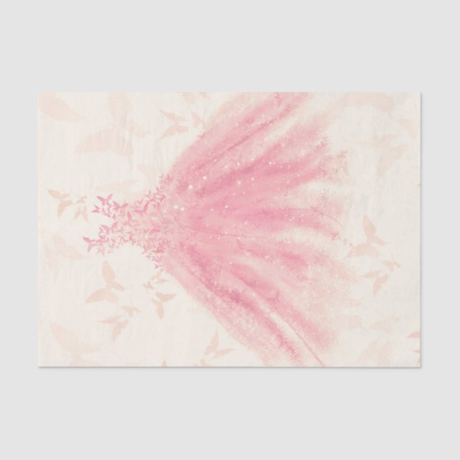 Papel De Seda Butfly Dance Peach Sparkle Vestido Brillante Ducha (Anverso)