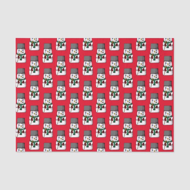 Papel De Seda Button Eyed Snowman (Anverso)