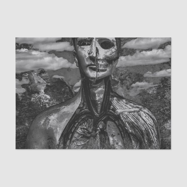 Papel De Seda BW Creepy Fantasy Scene Artwork (Anverso)
