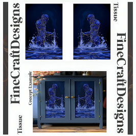 Papel De Seda Caballero Noble Azul Con Decoración De Espada R&L 