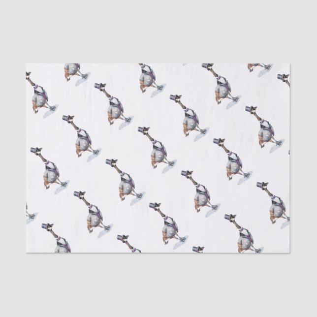 Papel De Seda Caballero victoriano se porta con sombrero superio (Anverso)