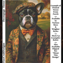 Caballero Vintage Perro Francés Arte EW6R Decoupag